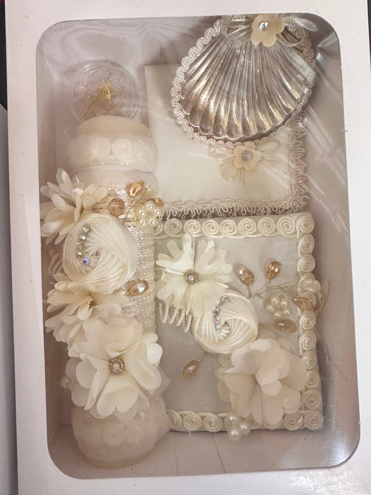 Set de Vela de Bautizo con flores